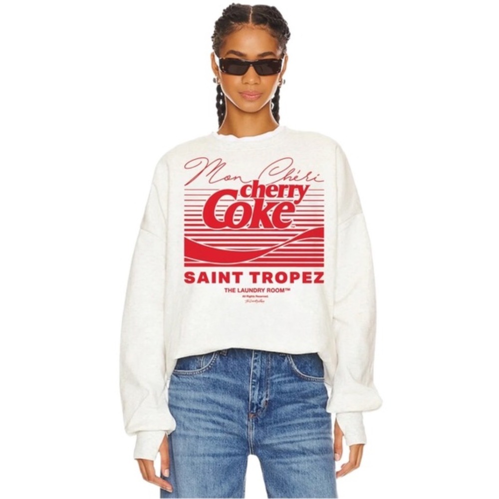 The Laundry Room Cherry Coke Mon Cheri Saint Tropez Sweatshirt Grey Womens Med